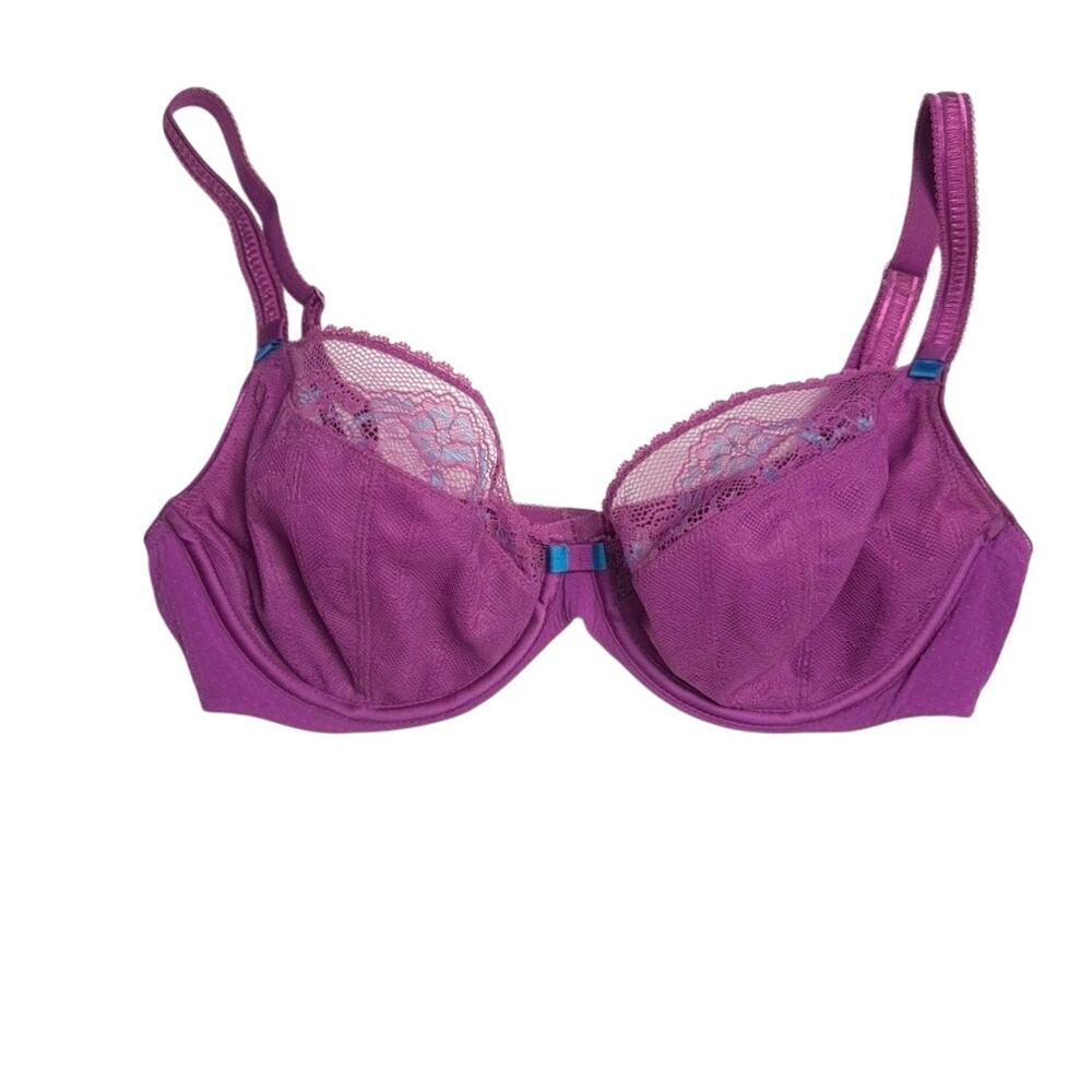 Chantelle Women’s 34D Purple Lace Balconette Underwire Bra